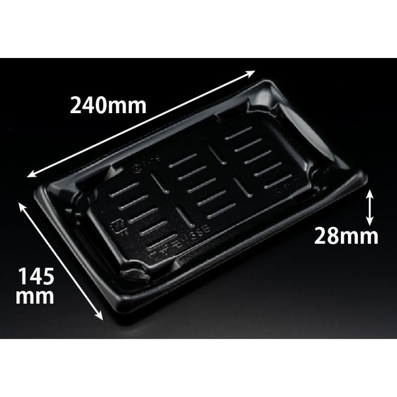 お刺身に。斜め底面でツマ削減と立体感アップの刺身容器。※蓋は別売り。サイズ：240×145×28mm材質：PSP重量：6.4g原産国／製造国：日本商品コード00789423メーカー名リスパックサイズ240×145×28mm材質PSP重量6.40g電子レンジ不可種別本体のみ関連商品(バラ)わざ盛38B 黒 50点関連商品(ケース)わざ盛38B 黒 800点・注意事項：モニターの発色によって色が異なって見える場合がございます。・領収書については、楽天お客様マイページから、商品出荷後にお客様自身で印刷して頂きますようお願い申し上げます。・本店では一つの注文に対して、複数の送り先を指定することができません。お手数おかけしますが、注文を分けていただきます様お願い致します。・支払い方法で前払いを指定されて、支払いまで日数が空く場合、商品が廃番もしくは欠品になる恐れがございます。ご了承ください。・注文が重なった場合、発送予定日が遅れる可能性がございます。ご了承ください。・お急ぎの場合はなるべく支払い方法で前払い以外を選択いただきます様お願い致します。支払い時期によっては希望納期に間に合わない場合がございます。