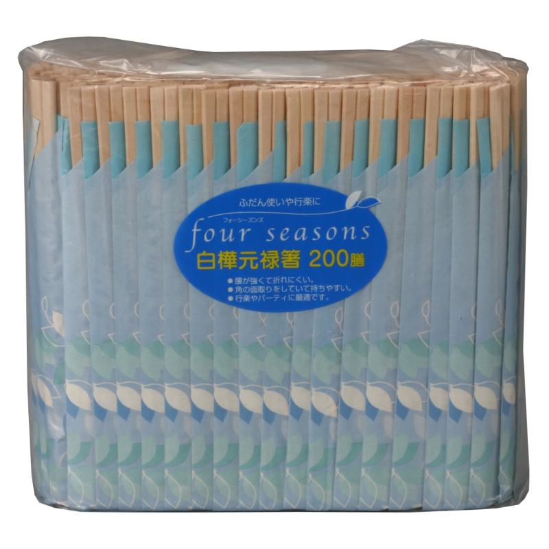 【20袋】割箸 フォーシーズン 白樺元禄箸 200膳 大和物産 00796094