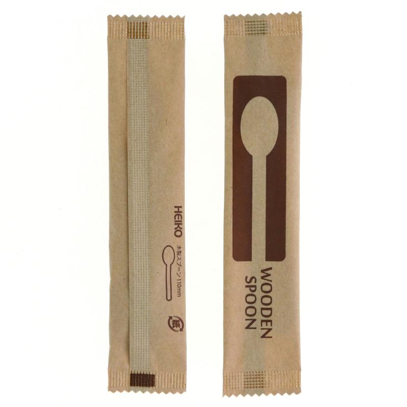 【5000点】使い捨てスプーン 木製スプーン110mm 未晒紙完封 シモジマ 00782805