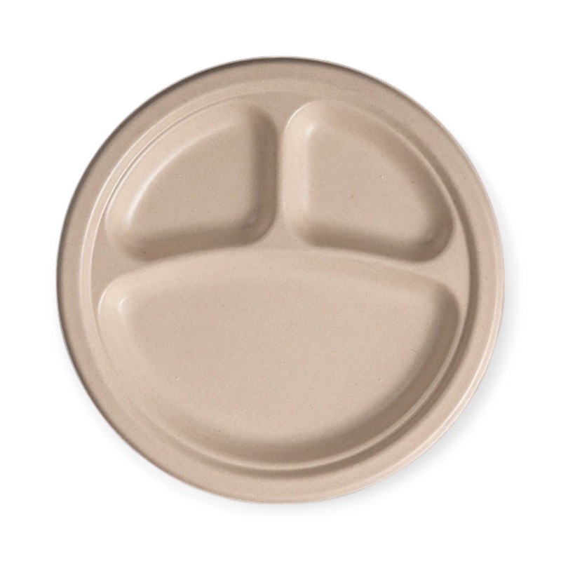 【500点】バガス容器 KBプレート 仕切3 ナチュラル ケーピープラテック 00801568