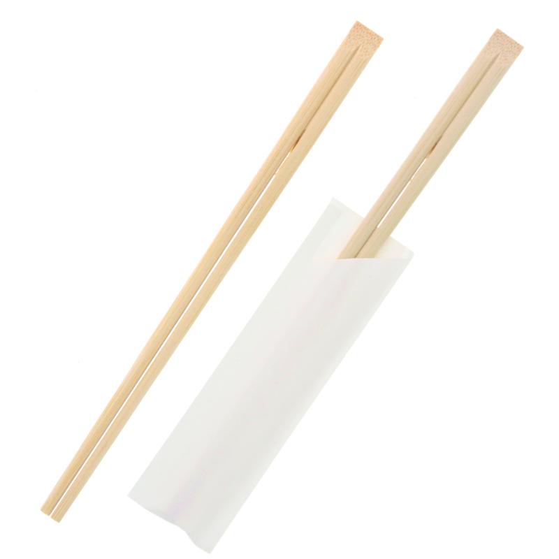 【30点】割箸 竹天削箸 ハカマ袋入 白無地 100膳 シモジマ 00801902