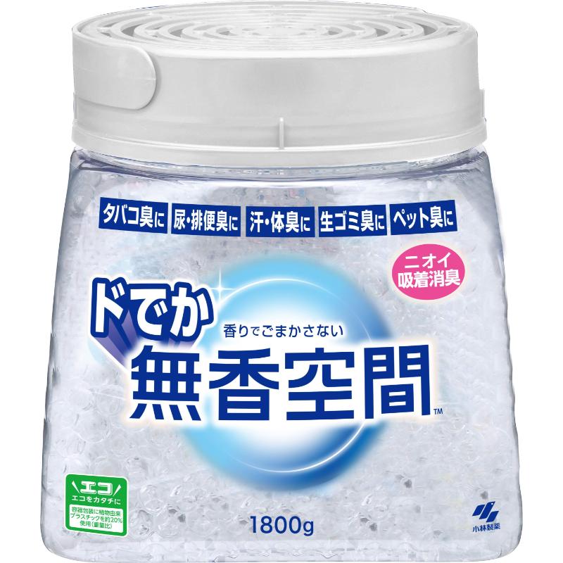 【4点】消臭剤 ドでか無香空間 無香料 1800g 小林製薬 00807128