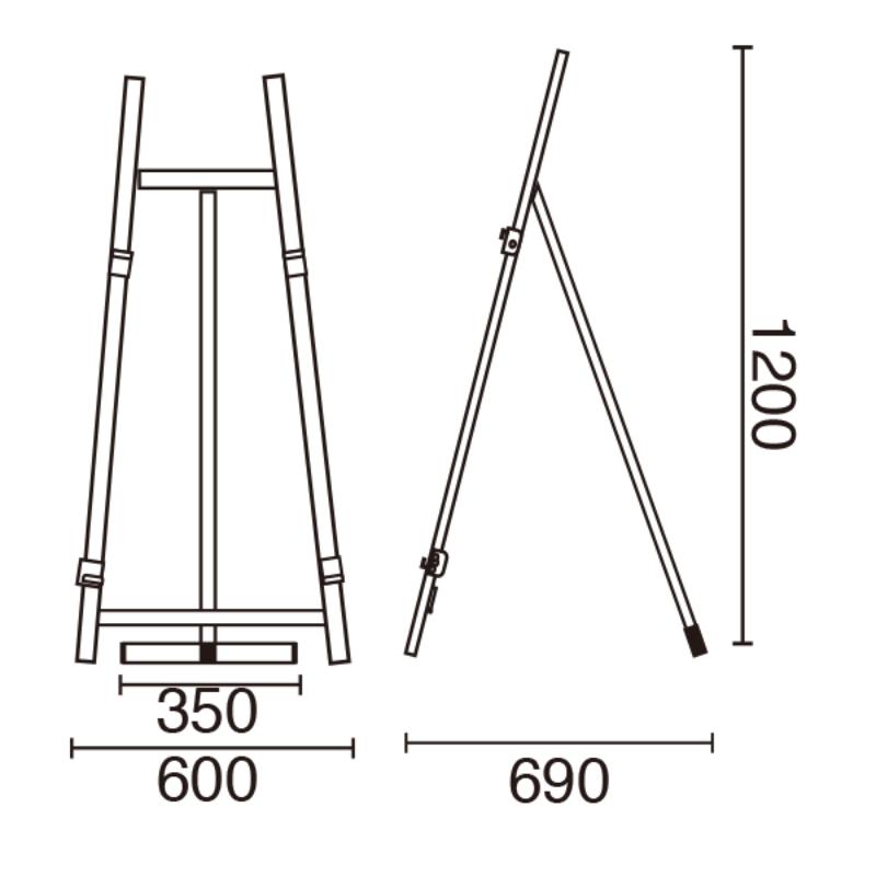 【1点】売場備品 TGX120アルミイーゼル A1迄ブラウン 友屋 00805860 [3]