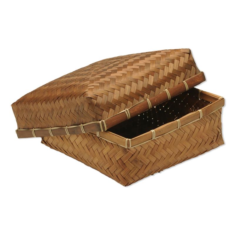 【24点】竹かご アジロ茶染かご 萬洋 00820332