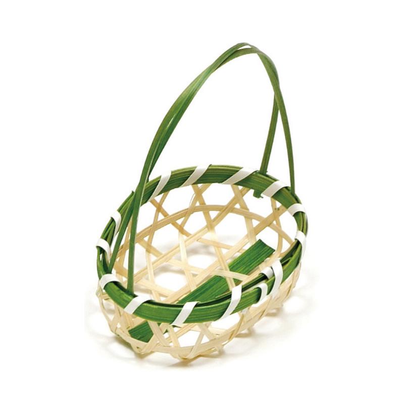 【1000点】竹かご 青小判手付(小) 萬洋 00820390