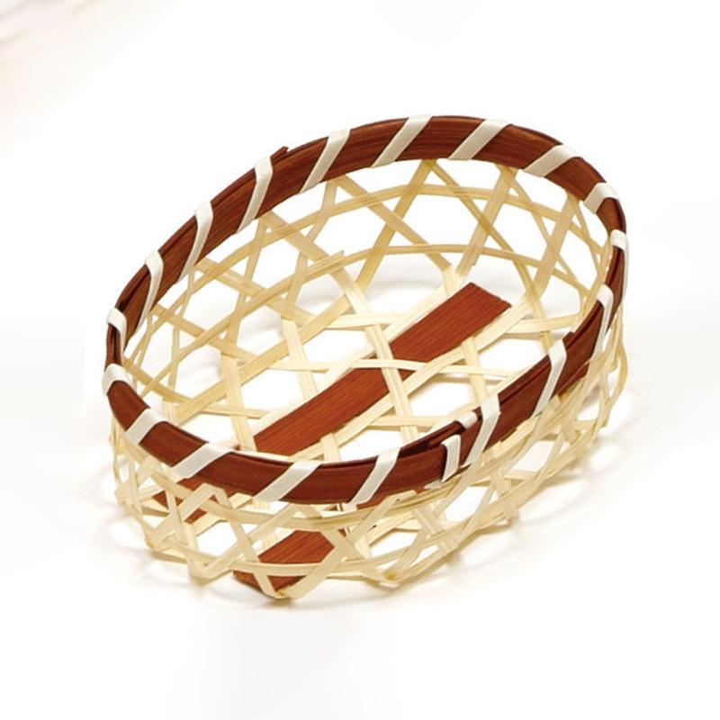 【1点】竹かご 茶小判(中) 萬洋 00820394