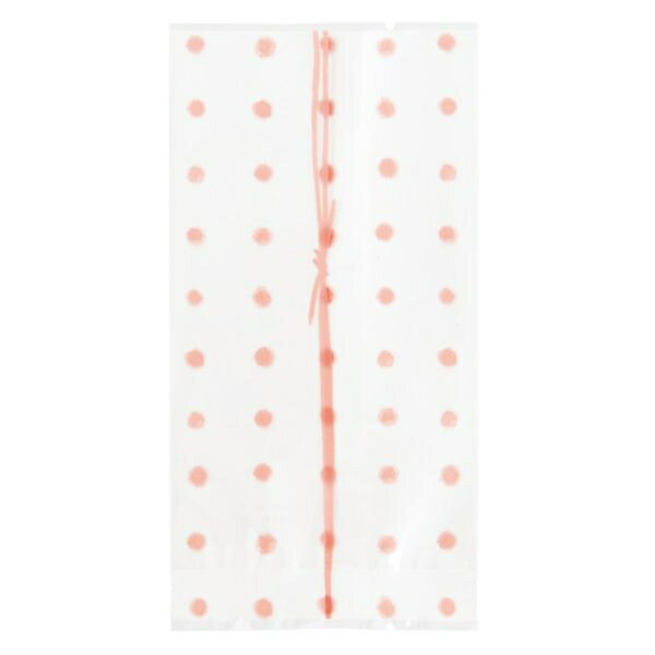 【1点】テープ無 OPP袋 和風ドットスイーツパック(桃) クリア-4(100枚) ヘッズ 00822806