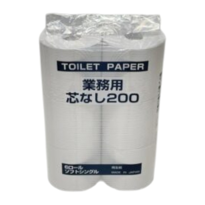 地球にやさしい再生紙100%です。取り換え回数を減らせてコンパクトに収納できます。サイズ：[紙サイズ]幅107mm×長さ200m(シングル)、[外寸]230×115×321mm材質：再生紙100％重量：[1ロール]355g原産国／製造国：日本品番：1859商品コード00821174メーカー名太洋紙業サイズ[紙サイズ]幅107mm×長さ200m(シングル)、[外寸]230×115×321mm材質再生紙100％重量355.00g関連商品(ケース)S 業務用芯なし6R(200m) 8点・注意事項：モニターの発色によって色が異なって見える場合がございます。・領収書については、楽天お客様マイページから、商品出荷後にお客様自身で印刷して頂きますようお願い申し上げます。・本店では一つの注文に対して、複数の送り先を指定することができません。お手数おかけしますが、注文を分けていただきます様お願い致します。・支払い方法で前払いを指定されて、支払いまで日数が空く場合、商品が廃番もしくは欠品になる恐れがございます。ご了承ください。・注文が重なった場合、発送予定日が遅れる可能性がございます。ご了承ください。・お急ぎの場合はなるべく支払い方法で前払い以外を選択いただきます様お願い致します。支払い時期によっては希望納期に間に合わない場合がございます。