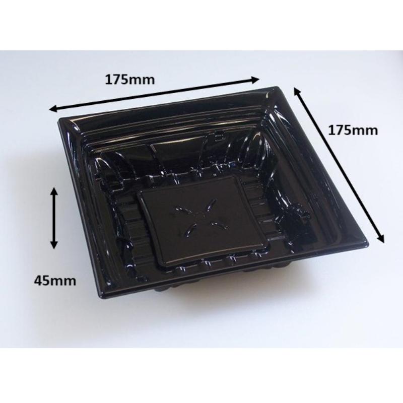 【50点】サラダ容器 バイオカップ フレア17-45B 黒 リスパック 00821886