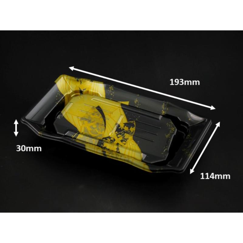 盛付け台つきでツマを削減・少ないツマでも立体的な刺盛を誰でも簡単に。刺身が滑りにくい角度設計。[盛付け目安]刺身約2点。※本体のみ、蓋は別売りです。サイズ：193×114×30mm材質：バイオHIPS重量：10g原産国／製造国：日本商品コー...