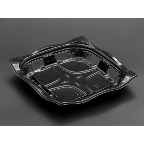 【50点】冷麺容器 バイオ レフィノ17-30B 黒 リスパック 00822158