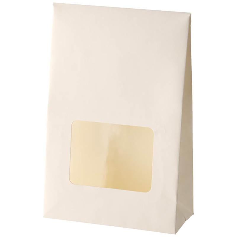 【1点】ラッピング用品 MOW-2WP 無地窓付ギフトバッグ-2/オフホワイト(20枚) ヘッズ 00829546