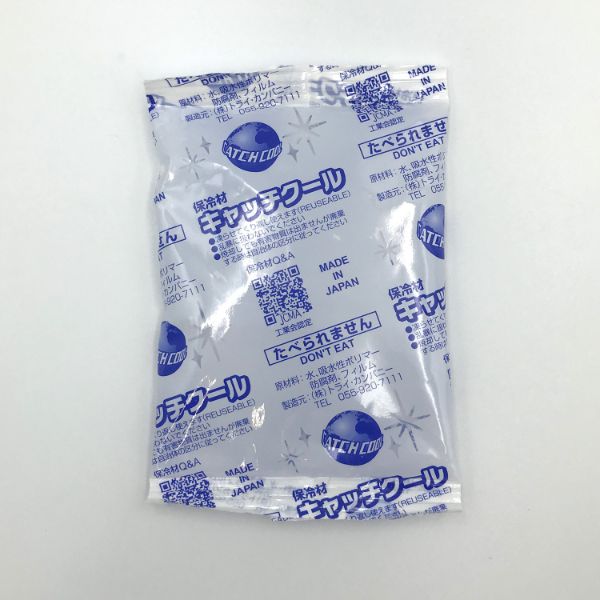 鮮度保持におすすめ。テイクアウトの時間に合わせてお選び下さい。有害物質は含まれませんが、食品ではありませんので食べられません。万一、内容物が流れ出た場合は、水でよく洗い流してください。サイズ：90×140mm容量：100g成分：水・高分子吸収性ポリマー・安定剤・防腐剤商品コード00331903メーカー名トライ・カンパニー関連商品(バラ)キャッチク-ル CH-100PL 即日 1点関連商品(ケース)キャッチク-ル CH-100PL 即日 150点・注意事項：モニターの発色によって色が異なって見える場合がございます。・領収書については、楽天お客様マイページから、商品出荷後にお客様自身で印刷して頂きますようお願い申し上げます。・本店では一つの注文に対して、複数の送り先を指定することができません。お手数おかけしますが、注文を分けていただきます様お願い致します。・支払い方法で前払いを指定されて、支払いまで日数が空く場合、商品が廃番もしくは欠品になる恐れがございます。ご了承ください。・注文が重なった場合、発送予定日が遅れる可能性がございます。ご了承ください。・お急ぎの場合はなるべく支払い方法で前払い以外を選択いただきます様お願い致します。支払い時期によっては希望納期に間に合わない場合がございます。