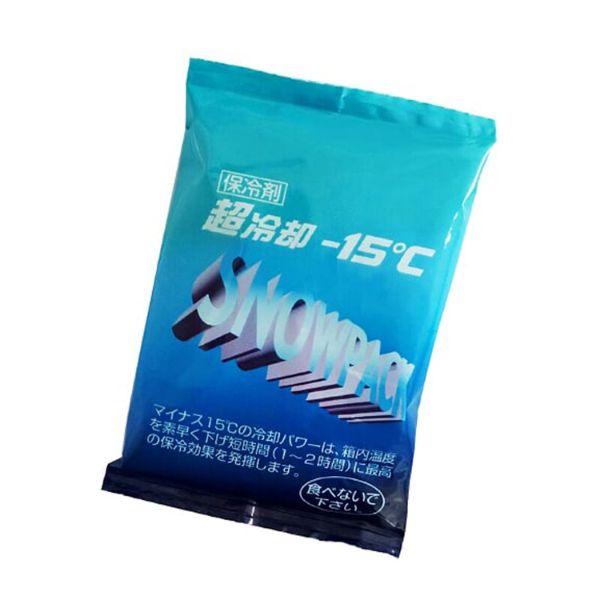 ー15℃の冷却パワーが「保冷」から「冷やす」へ。短時間で庫内の温度を5℃〜10℃程度に素早く冷却します。ドライアイスとは異なり、炭酸ガスを発生させないのでスポンジ、フルーツ、生クリームなどが劣化しません。-20℃(強設定)で約1週間ほど凍らせるのを推奨致します。サイズ：65×100mm材質：ナイロン重量：50g成分：変性グアーガム商品コード00640628メーカー名三重化学工業サイズ65×100mm材質ナイロン重量50.00g成分変性グアーガム種別本体のみ関連商品(バラ)スノーパック 超冷却-15℃ 50g 10点関連商品(ケース)スノーパック 超冷却-15℃ 50g 300点・注意事項：モニターの発色によって色が異なって見える場合がございます。・領収書については、楽天お客様マイページから、商品出荷後にお客様自身で印刷して頂きますようお願い申し上げます。・本店では一つの注文に対して、複数の送り先を指定することができません。お手数おかけしますが、注文を分けていただきます様お願い致します。・支払い方法で前払いを指定されて、支払いまで日数が空く場合、商品が廃番もしくは欠品になる恐れがございます。ご了承ください。・注文が重なった場合、発送予定日が遅れる可能性がございます。ご了承ください。・お急ぎの場合はなるべく支払い方法で前払い以外を選択いただきます様お願い致します。支払い時期によっては希望納期に間に合わない場合がございます。