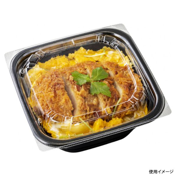 【50点】どんぶり容器 DLV角丼16-16(61)MFP 黒W エフピコ 00670889