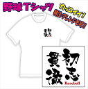 【送料無料（メール便）】野球用Tシャツ/野球に適した熟語（表紙は参考例/初志貫徹）を特徴のある書体でプリントした「Tシャツ」です。色々なアレンジも可能。完全オリジナルの受注生産のため、御注文後、発送まで1週間前後かかります