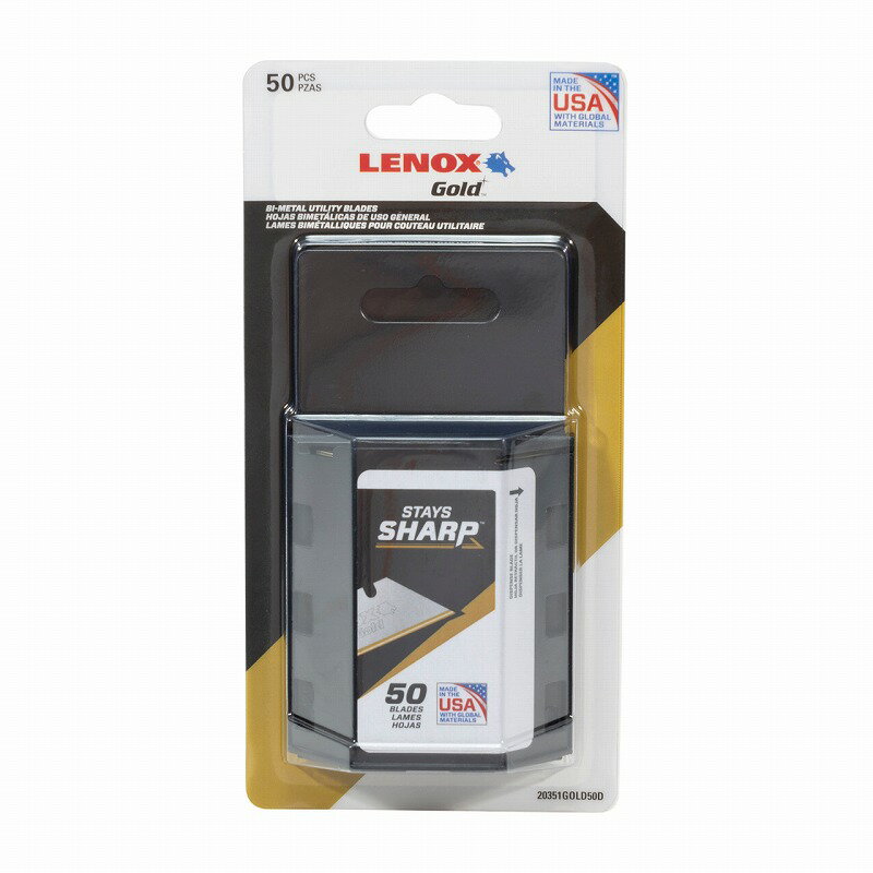 レノックス(LENOX)ユーティリティーナイフ用GOLDブレード(チタンコード)【50枚】20351GOLD50D