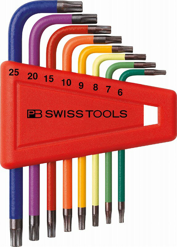 PBスイスツールズレインボーL型へクスローブレンチセット(パック無し)【T6-T25】410H/6-25RB(PB SWISS TOOLS)