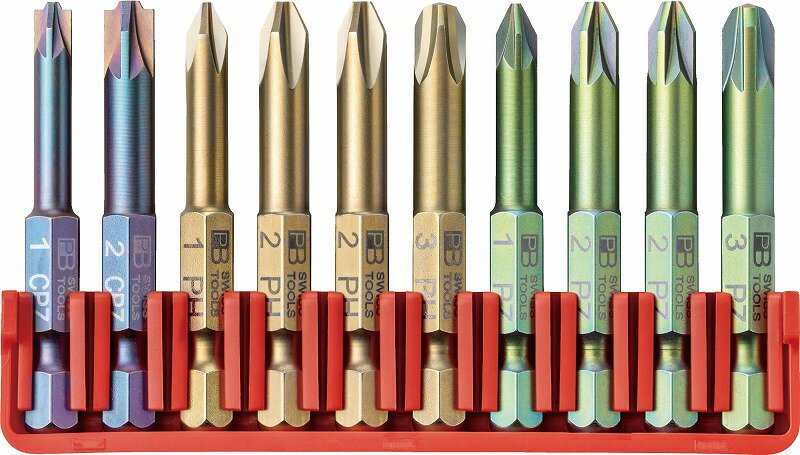 PBスイスツールズ1/4”Hex段付きビットセット【10本組】E6.712CN(PB SWISS TOOLS)
