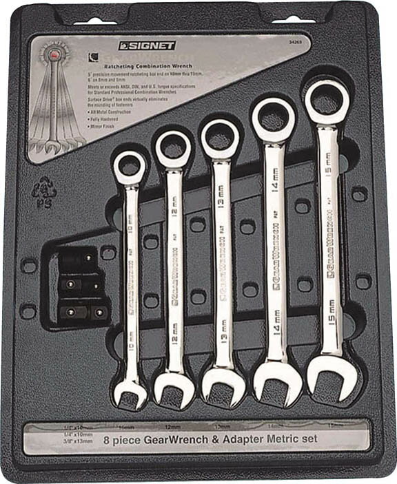 シグネット(SIGNET)ギアレンチ/スパナ&アダプターセット5本組34269