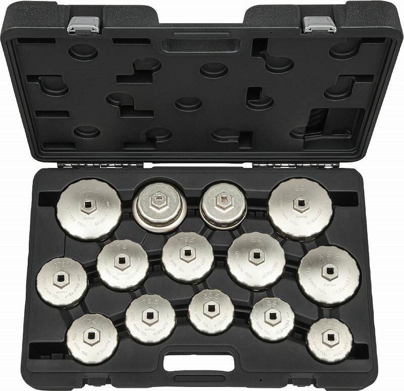 KTC(京都機械) カップ型オイルフィルタレンチセット 14コ組AVSA14A