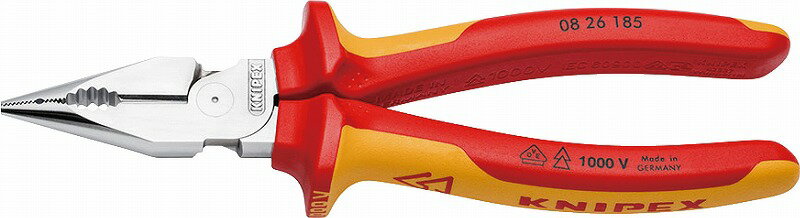Rakuten - クニペックス(KNIPEX)絶縁ニードルノーズペンチ185mm0826-185 0826185
