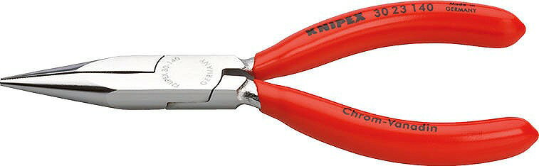クニペックス(KNIPEX)ロングノーズプライヤー140mm半丸ヘッド/クロムメッキ3023-140
