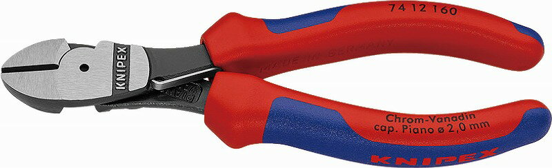 クニペックス(KNIPEX)強力型斜ニッパー160mmコンフォートハンドル7412-160