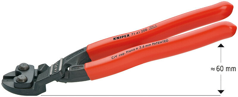 クニペックス(KNIPEX)コンパクトボルトカッター200mmベンドヘッド7141-200