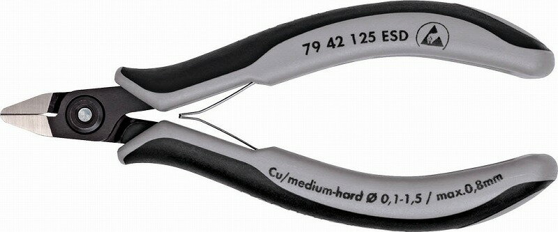 乐天商城 - クニペックス(KNIPEX)ESD精密エレクトロニクスニッパー125mmテーパーヘッド7942-125ESD