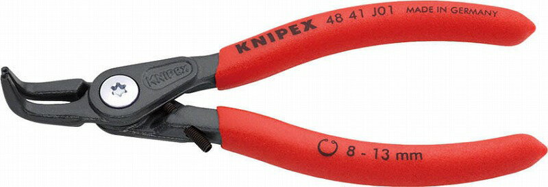 クニペックス(KNIPEX)穴用精密スナップリングプライヤー8-13mm90°ベントヘッドクロージングリミッター付4841-J01 リング 取り外し