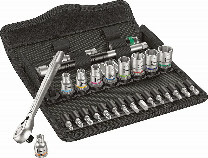 Wera1/4”DRメタルラチェットソケット＆ビットセット28点004021