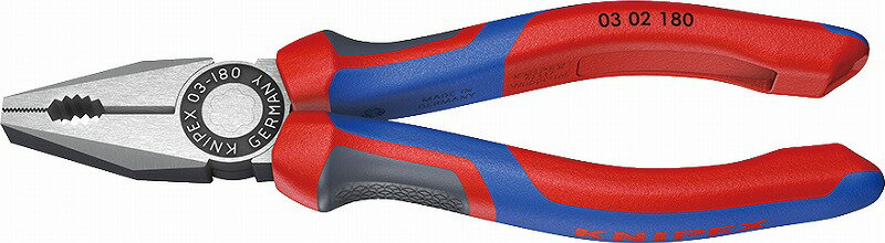 クニペックス(KNIPEX)ペンチ180mmコンフォートハンドル【3Kグリップ】0302-180