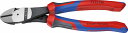 クニペックス(KNIPEX)強力型斜ニッパー200mm25°アングル【3Kグリップ】7422-200
