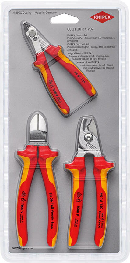 乐天商城 - クニペックス(KNIPEX)絶縁カッティングセット 3本組003130BKV02
