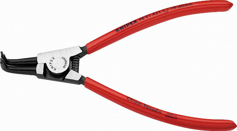 クニペックス(KNIPEX)軸用スナップリングプライヤー19-60mm90°ベントヘッド4621-A21 リング 取り外し
