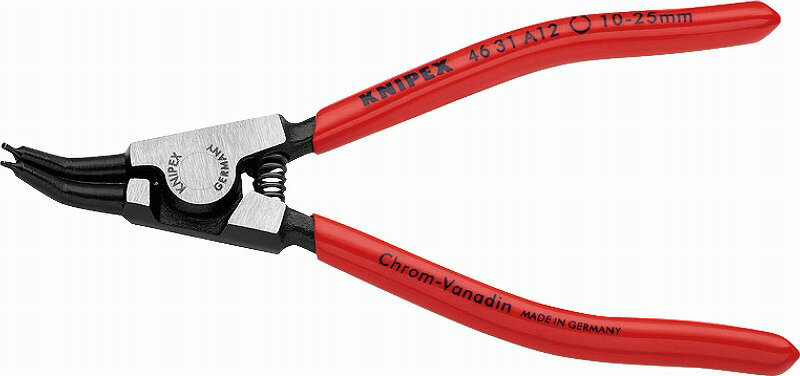 クニペックス(KNIPEX)軸用スナップリングプライヤー10-25mm45°ベントヘッド4631-A12 リング 取り外し