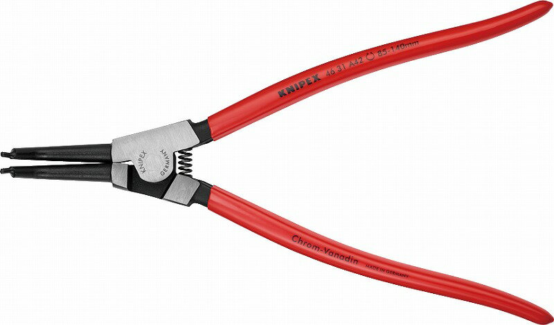 クニペックス(KNIPEX)軸用スナップリングプライヤー85-140mm45°ベントヘッド4631-A42 リング 取り外し