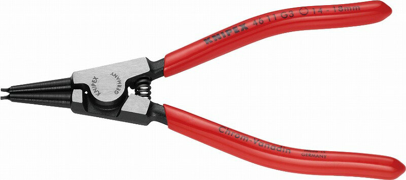 クニペックス(KNIPEX)軸用スナップリングプライヤー14-18mm4611-G3 リング 取り外し