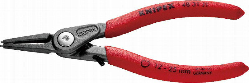 クニペックス(KNIPEX)穴用精密スナップリングプライヤー12-25mmクロージングリミッター付4831-J1 リング 取り外し