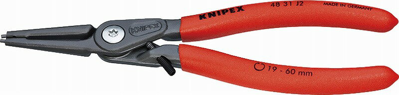 クニペックス(KNIPEX)穴用精密スナップリングプライヤー19-60mmクロージングリミッター付4831-J2 リング 取り外し