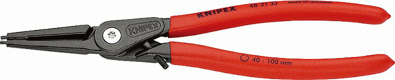 クニペックス(KNIPEX)穴用精密スナップリングプライヤー40-100mmクロージングリミッター付4831-J3 リング 取り外し