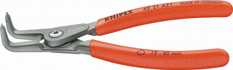 クニペックス(KNIPEX)軸用精密スナップリングプライヤー19-60mm90°ベントヘッド4921-A21 リング 取り外し