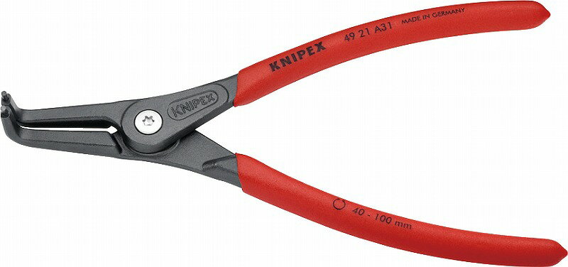 クニペックス(KNIPEX)軸用精密スナップリングプライヤー40-100mm90°ベントヘッド4921-A31 リング 取り外し