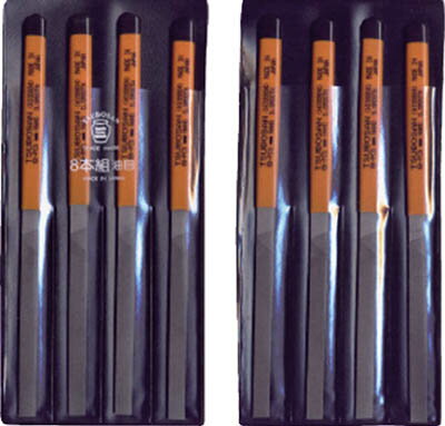 ツボサン 組ヤスリ 8本組 平 油目HI008-04 HI00804