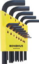 ボンダス(BONDHUS)【HLX13S】六角棒レンチセット ショート(インチ) 13本組(4)