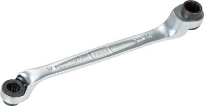 TONE(前田金属工業 トネ) 両頭ラチェットめがねレンチ 75度 対辺寸法 8x10 全長182mm