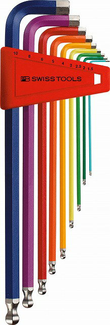 PBスイスツールズ(PB SWISS TOOLS)ボール付ロングレインボー六角レンチセット【ミリ】パック無し212LH-10RBのサムネイル