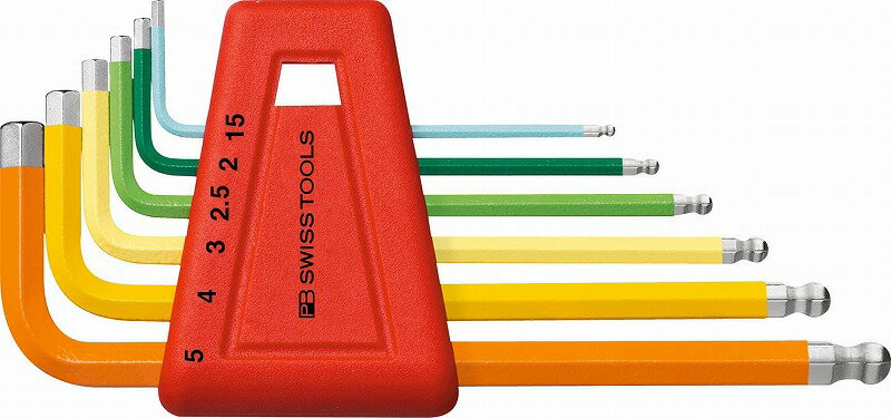 PBスイスツールズボール付レインボー六角レンチセット6本組【ミリ】212H-5RB(PB SWISS TOOLS)