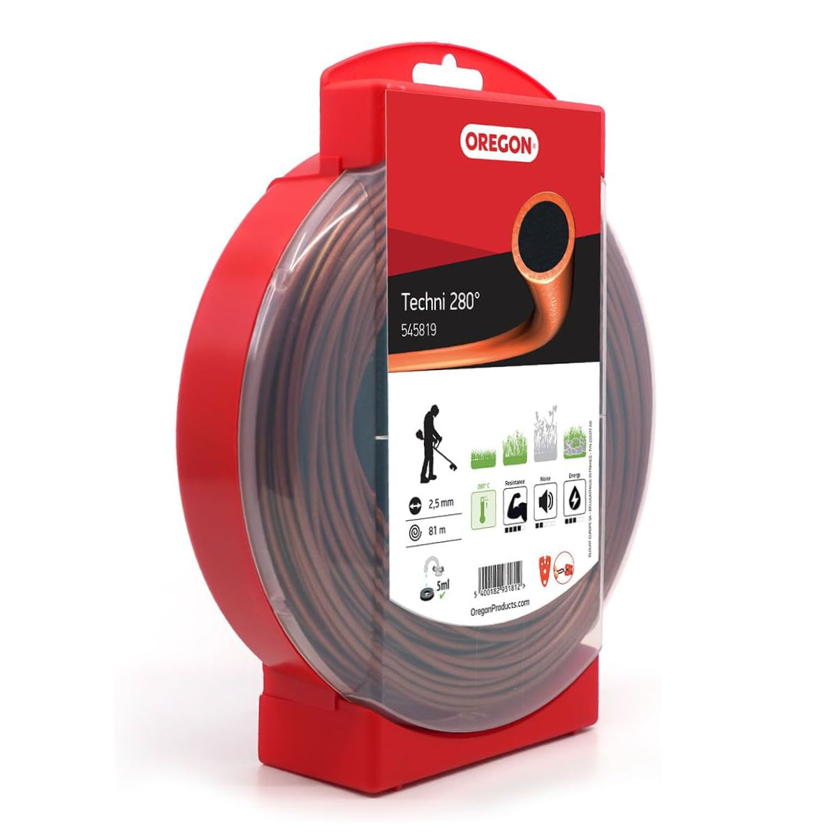 OREGON 545819 TECHNI280 2.5mm x 81m ドーナッツタイプ ナイロンカッター ナイロ...